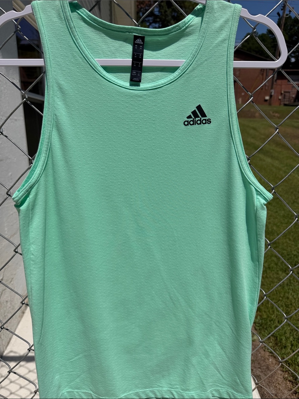 Adidas bright green tank
